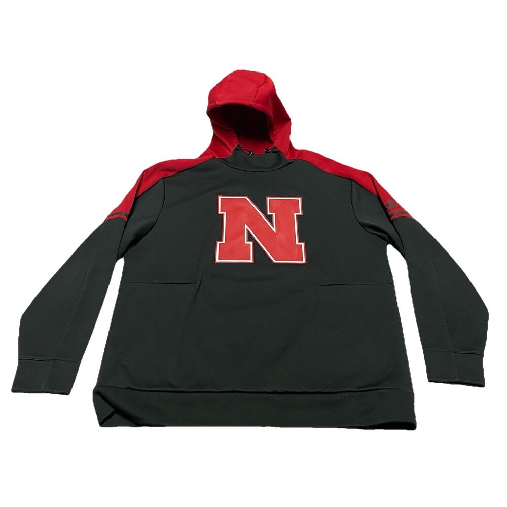 ADIDAS NCAA Nebraska Cornhuskers Hoodie Hooded Sweatshirt Men’s XL - Picture 2 of 9